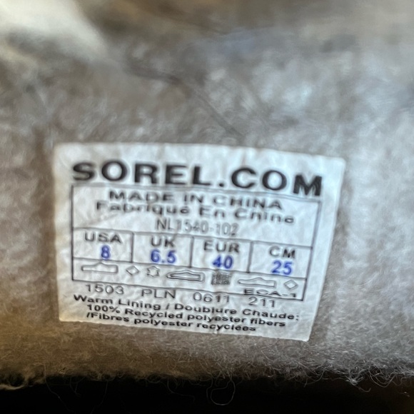 Sorel Joan of Arctic Brown Leather Winter Boots Lace Up Mid Calf Womens Size 8 - Picture 3 of 6